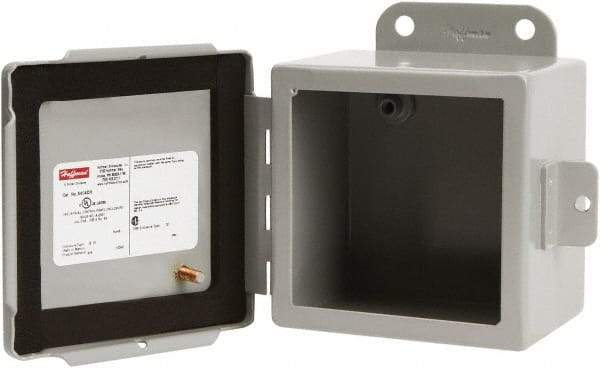 nVent Hoffman - Steel Junction Box Enclosure Hinge Flat Cover - NEMA 12, 13, 8" Wide x 10" High x 4" Deep - Apex Tool & Supply