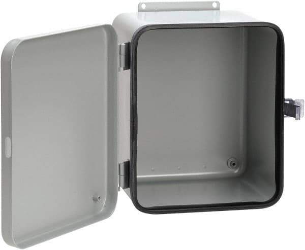 nVent Hoffman - Steel Junction Box Enclosure Hinge Flat Cover - NEMA 12, 13, 8" Wide x 10" High x 6" Deep - Apex Tool & Supply