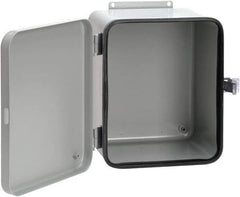 nVent Hoffman - Steel Junction Box Enclosure Hinge Flat Cover - NEMA 12, 13, 8" Wide x 10" High x 6" Deep - Apex Tool & Supply