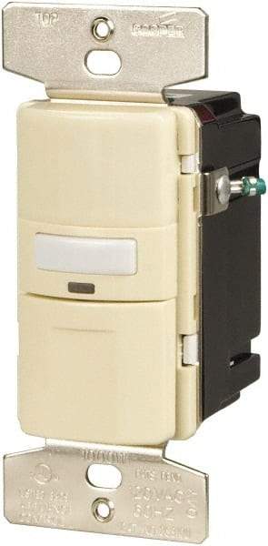 Cooper Wiring Devices - 1,000 Square Ft. Coverage, Infrared Vacancy Sensor Wall Switch - 1,000 at 120 V Incandescent, 1,000 at 120 V Fluorescent, 120 VAC, Almond - Apex Tool & Supply