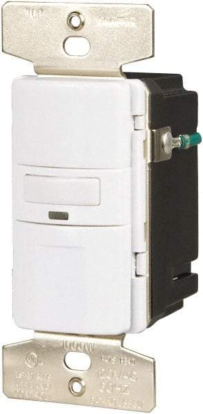 Cooper Wiring Devices - 1,000 Square Ft. Coverage, Infrared Occupancy Sensor Wall Switch - 1,000 at 120 V Incandescent, 1,000 at 120 V Fluorescent, 120 VAC, White - Apex Tool & Supply
