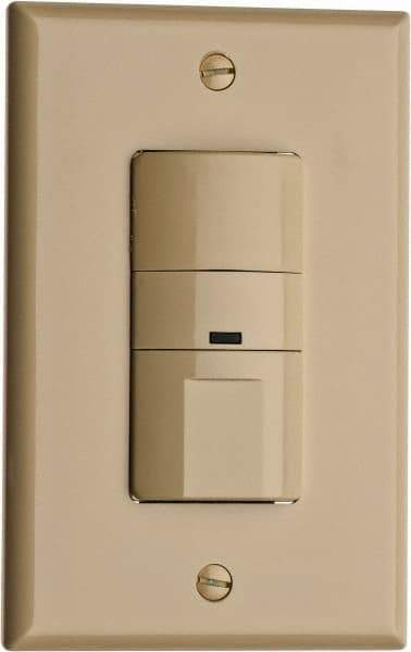Cooper Wiring Devices - 450 Square Ft. Coverage, Infrared Vacancy Sensor Wall Switch - 600 at 120 V Incandescent, 600 at 120 V Fluorescent, 120 VAC, Ivory - Apex Tool & Supply