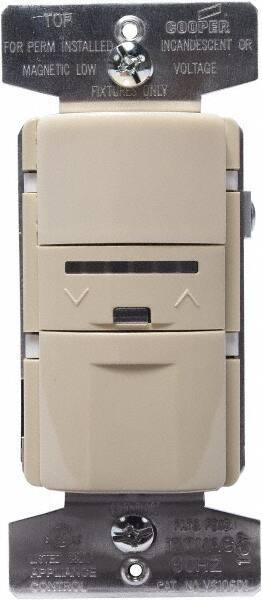Cooper Wiring Devices - 1,000 Square Ft. Coverage, Infrared Vacancy Sensor Wall Switch - 600 at 120 V Incandescent, 600 at 120 V Fluorescent, 120 VAC, Ivory - Apex Tool & Supply