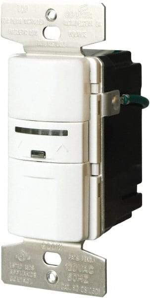 Cooper Wiring Devices - 1,000 Square Ft. Coverage, Infrared Occupancy Sensor Wall Switch - 600 at 120 V Incandescent, 600 at 120 V Fluorescent, 120 VAC, White - Apex Tool & Supply