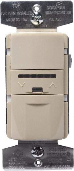 Cooper Wiring Devices - 1,000 Square Ft. Coverage, Infrared Occupancy Sensor Wall Switch - 600 at 120 V Incandescent, 600 at 120 V Fluorescent, 120 VAC, Ivory - Apex Tool & Supply