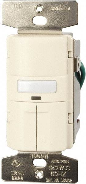 Cooper Wiring Devices - 1,000 Square Ft. Coverage, Infrared Vacancy Sensor Dual Switch - 1,000 at 120 V Incandescent, 1,000 at 120 V Fluorescent, 120 VAC, Light Almond - Apex Tool & Supply