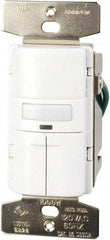 Cooper Wiring Devices - 1,000 Square Ft. Coverage, Infrared Occupancy Sensor Dual Switch - 1,000 at 120 V Incandescent, 1,000 at 120 V Fluorescent, 120 VAC, White - Apex Tool & Supply