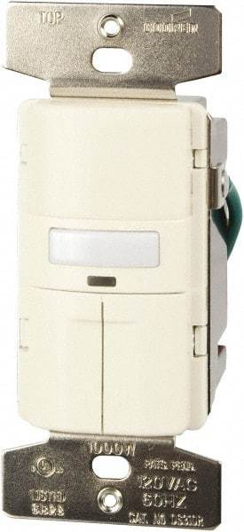Cooper Wiring Devices - 1,000 Square Ft. Coverage, Infrared Occupancy Sensor Dual Switch - 1,000 at 120 V Incandescent, 1,000 at 120 V Fluorescent, 120 VAC, Light Almond - Apex Tool & Supply