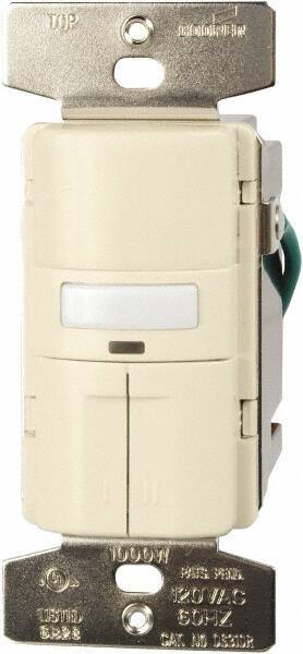 Cooper Wiring Devices - 1,000 Square Ft. Coverage, Infrared Occupancy Sensor Dual Switch - 1,000 at 120 V Incandescent, 1,000 at 120 V Fluorescent, 120 VAC, Almond - Apex Tool & Supply