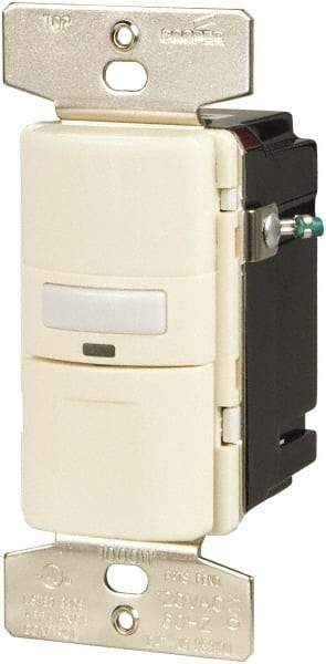 Cooper Wiring Devices - 1,000 Square Ft. Coverage, Infrared Vacancy Sensor Wall Switch - 1,000 at 120 V Incandescent, 1,000 at 120 V Fluorescent, 120 VAC, Light Almond - Apex Tool & Supply