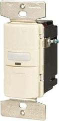 Cooper Wiring Devices - 1,000 Square Ft. Coverage, Infrared Vacancy Sensor Wall Switch - 1,000 at 120 V Incandescent, 1,000 at 120 V Fluorescent, 120 VAC, Light Almond - Apex Tool & Supply