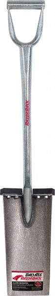 Razor-Back - 13" High x 6-1/2" Wide Square Steel Spade - 26" Long Steel D-Grip Handle, Front Turned - Apex Tool & Supply