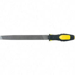Stanley - 8" Long, Bastard Cut, Flat American-Pattern File - Single Cut, 2.9" Overall Thickness, Handle - Apex Tool & Supply