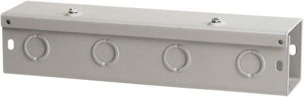 nVent Hoffman - 4" High x 4" Wide x 120" Long, Screw Mount Solid Wall Wire Duct - Gray, 23 Knockouts, Hinged Cover, Steel - Apex Tool & Supply