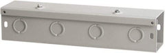 nVent Hoffman - 4" High x 4" Wide x 120" Long, Screw Mount Solid Wall Wire Duct - Gray, 23 Knockouts, Hinged Cover, Steel - Apex Tool & Supply