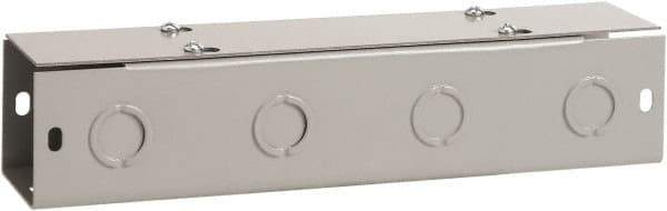 nVent Hoffman - 6" High x 6" Wide x 120" Long, Screw Mount Solid Wall Wire Duct - Gray, 23 Knockouts, Flat Cover, Steel - Apex Tool & Supply
