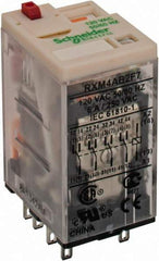 Square D - 14 Pins, 1.2 VA Power Rating, Ice Cube Electromechanical Plug-in General Purpose Relay - 6 Amp at 277 VAC, 4PDT, 120 VAC, 21mm Wide x 40mm High x 27mm Deep - Apex Tool & Supply