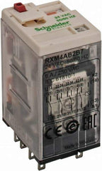 Square D - 14 Pins, 1.2 VA Power Rating, Ice Cube Electromechanical Plug-in General Purpose Relay - 6 Amp at 277 VAC, 4PDT, 24 VAC, 21mm Wide x 40mm High x 27mm Deep - Apex Tool & Supply