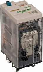 Square D - 14 Pins, Ice Cube Electromechanical Plug-in General Purpose Relay - 6 Amp at 277 VAC, 4PDT, 24 VDC, 21mm Wide x 40mm High x 27mm Deep - Apex Tool & Supply