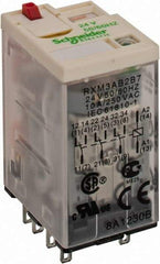 Square D - 11 Pins, 1.2 VA Power Rating, Ice Cube Electromechanical Plug-in General Purpose Relay - 10 Amp at 277 VAC, 3PDT, 24 VAC, 21mm Wide x 40mm High x 27mm Deep - Apex Tool & Supply