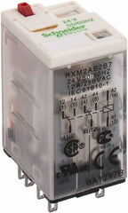 Square D - 8 Pins, 1.2 VA Power Rating, Ice Cube Electromechanical Plug-in General Purpose Relay - 12 Amp at 277 VAC, DPDT, 24 VAC, 21mm Wide x 40mm High x 27mm Deep - Apex Tool & Supply