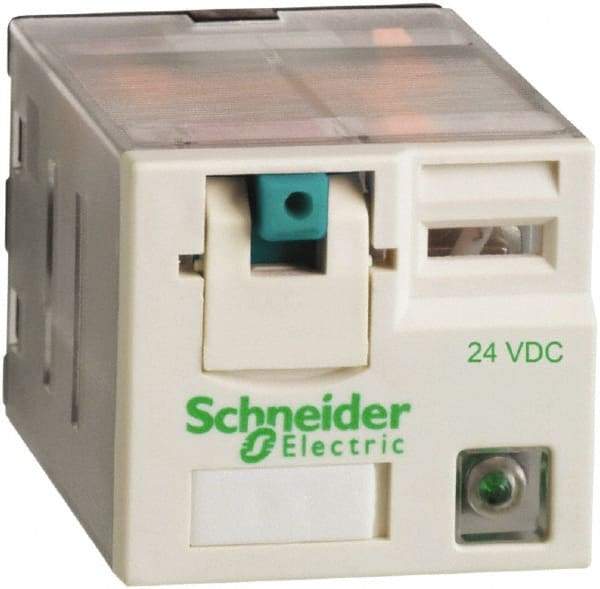 Square D - 11 Pins, Ice Cube Electromechanical Plug-in General Purpose Relay - 15 Amp at 277 V, 3PDT, 24 VDC, 31mm Wide x 39mm High x 27mm Deep - Apex Tool & Supply