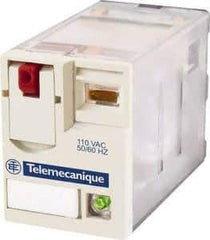 Schneider Electric - 1,500 VA Power Rating, Electromechanical Plug-in General Purpose Relay - 3 Amp at 250 VAC & 28 VDC, 6 at 250/277 VAC & 28 VDC, 8 Amp at 30 VDC, 4CO, 220 VDC - Apex Tool & Supply