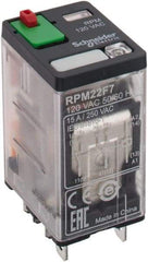 Square D - 8 Pins, 1.1 VA Power Rating, Ice Cube Electromechanical Plug-in General Purpose Relay - 15 Amp at 250 VAC, DPDT, 120 VAC, 21mm Wide x 39mm High x 27mm Deep - Apex Tool & Supply
