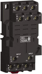 Square D - 11 Pins, 250 Volt, 16 Amp, 3PDT, Ice Cube Relay Socket - DIN Rail Mount, Screw Panel Mount, Screw Clamp Terminal - Apex Tool & Supply