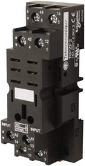 Square D - 8 Pins, 250 Volt, 16 Amp, DPDT, Ice Cube Relay Socket - DIN Rail Mount, Screw Panel Mount, Screw Clamp Terminal - Apex Tool & Supply