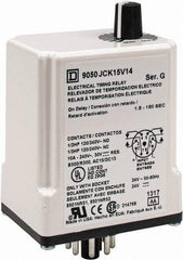 Square D - 8 Pin, 3 min Delay, DPDT Time Delay Relay - 10 Contact Amp, 24 VAC/VDC - Apex Tool & Supply