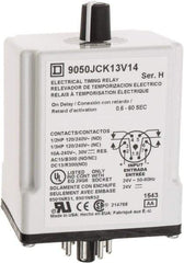 Square D - 8 Pin, 999 hr Delay, DPDT Time Delay Relay - 10 Contact Amp, 24 VAC/VDC - Apex Tool & Supply