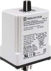 Square D - 8 Pin, 1 min Delay, Multiple Range DPDT Time Delay Relay - 10 Contact Amp, 110 VDC & 120 VAC - Apex Tool & Supply