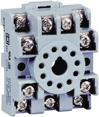 Square D - 11 Pins, 300 VAC, 5, 10 and 16 Amp, Octal Relay Socket - DIN Rail Mount, Panel Mount, 2 Tiers, Screw Clamp Terminal - Apex Tool & Supply