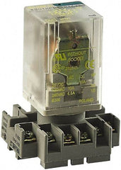 Square D - 11 Pins, 600 VAC, 5, 10 and 15 Amp, Octal Relay Socket - DIN Rail Mount, Panel Mount, 1 Tier, Screw Clamp Terminal - Apex Tool & Supply