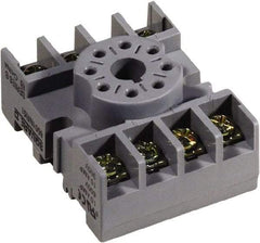 Square D - 8 Pins, 600 VAC, 10 and 15 Amp, Octal Relay Socket - DIN Rail Mount, Panel Mount, 1 Tier, Screw Clamp Terminal - Apex Tool & Supply