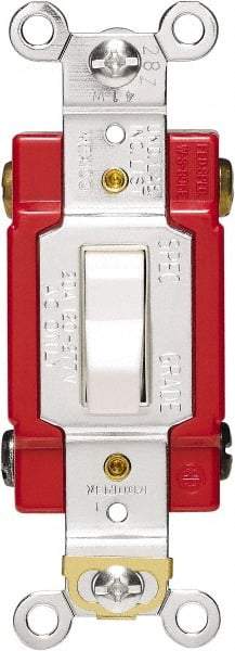 Cooper Wiring Devices - 4 Pole, 120 to 277 VAC, 20 Amp, Industrial Grade, Toggle, Wall and Dimmer Light Switch - 1.3 Inch Wide x 4.19 Inch High, Fluorescent - Apex Tool & Supply