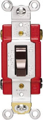 Cooper Wiring Devices - 4 Pole, 120 to 277 VAC, 20 Amp, Industrial Grade, Toggle, Wall and Dimmer Light Switch - 1.3 Inch Wide x 4.19 Inch High, Fluorescent - Apex Tool & Supply