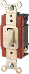 Cooper Wiring Devices - 3 Pole, 120 to 277 VAC, 20 Amp, Industrial Grade, Toggle, Wall and Dimmer Light Switch - 1.3 Inch Wide x 4.19 Inch High, Fluorescent - Apex Tool & Supply
