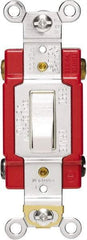 Cooper Wiring Devices - 2 Pole, 120 to 277 VAC, 20 Amp, Industrial Grade, Toggle, Wall and Dimmer Light Switch - 1.3 Inch Wide x 4.19 Inch High, Fluorescent - Apex Tool & Supply