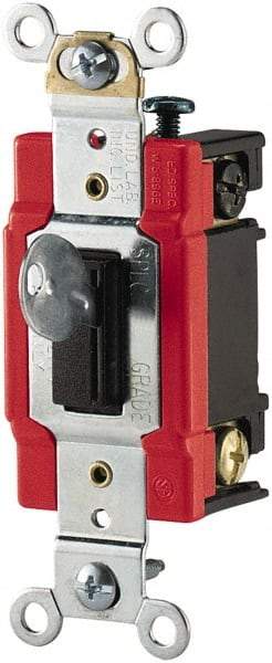 Cooper Wiring Devices - 1 Pole, 120 to 277 VAC, 20 Amp, Specification Grade, Key Lock, Wall and Dimmer Light Switch - 1.31 Inch Wide - Apex Tool & Supply