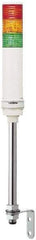 Square D - Red, Green & Orange LED Flashing & Steady Stackable Tower Light with Buzzer - 70 to 85 dB, Tube Mount, IP23 (Vertical Surface), IP54 (Flat Surface), 24 VAC/VDC, 14 to 122°F - Apex Tool & Supply