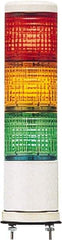 Square D - Red, Green & Orange LED Flashing & Steady Stackable Tower Light with Buzzer - 70 to 85 dB, Base Mount, IP23 (Vertical Surface), IP54 (Flat Surface), 24 VAC/VDC, 14 to 122°F - Apex Tool & Supply