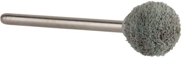 Rex Cut Product - 1/2" Head Diam x 1/2" Thickness, B121, Ball End, Aluminum Oxide Mounted Point - White, Fine Grade, 120 Grit, 45,370 RPM - Apex Tool & Supply