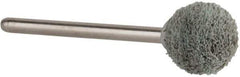 Rex Cut Product - 1/2" Head Diam x 1/2" Thickness, B121, Ball End, Aluminum Oxide Mounted Point - White, Fine Grade, 120 Grit, 45,370 RPM - Apex Tool & Supply