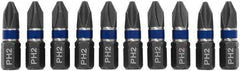 Irwin - #2, Insert Phillips Screwdriver Bit - 1/4" Drive, 1" OAL - Apex Tool & Supply