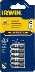 Irwin - #2, Insert Phillips Screwdriver Bit - 1/4" Drive, 1" OAL - Apex Tool & Supply