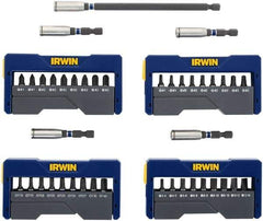 Irwin - 41 Piece, Phillips, Square, Torx, Slotted Handle, Insert Bit Set - #1 to #3 - Apex Tool & Supply
