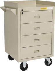 Value Collection - 600 Lb Capacity, 4 Drawer Mobile Bench - 23" Wide x 22" Deep x 38.19" High, Steel, Putty - Apex Tool & Supply