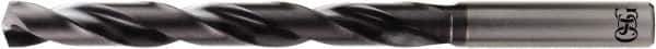 OSG - 6.6mm, 140° Point, Spiral Flute, Solid Carbide Taper Length Drill Bit - WD1 Finish, 66mm Flute Length, 106mm OAL, Series HP258 - Apex Tool & Supply